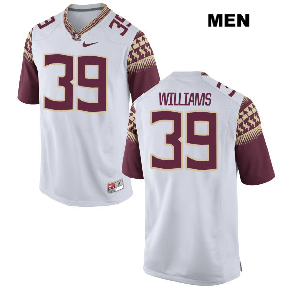 Men's NCAA Nike Florida State Seminoles #39 Claudio Williams College White Stitched Authentic Football Jersey OSZ6369SO
